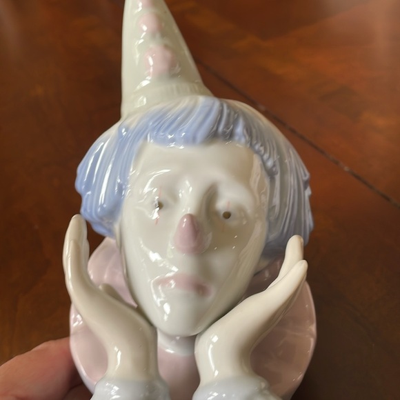 VTG Meico Porcelain Dreaming Pierrot Clown Bust Figurine Harlequin - Picture 5 of 10